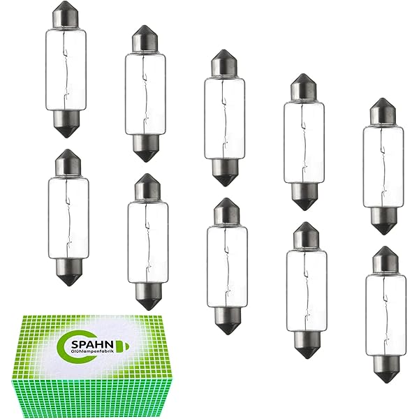 Soffittenlampen von Spahn Germany, dargestellt in einem klaren und modernen Layout. Die Lampen sind in verschiedenen Größen und Ausführungen präsentiert, ideal für den Einsatz in Fahrzeug-Innenräumen und Kennzeichenbeleuchtungen.