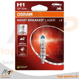Osram H1 NIGHT BREAKER LASER Halogenlampe 64150NL-1BL, 55W, 12V, P14.5s, mit Verpackung