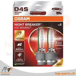 Zwei Osram XENARC® D4S NIGHT BREAKER® Laser Xenonlampen 66440XN2-2HB, 35W, 42V, P32d-5, 4300K, in Verpackung