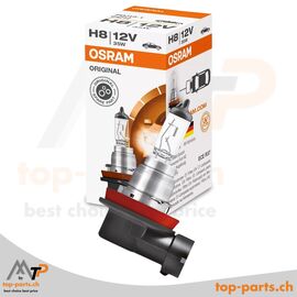 Osram H8 Original Halogenlampe 12V 35W PGJ19-1 mit Verpackung, langlebige Beleuchtung für Fahrzeuge, 3200K warmweißes Licht