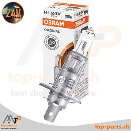 OSRAM H1 Original 64155 Halogenlampe 24V 70W P14.5s für Haupt- und Fernscheinwerfer