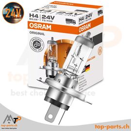 Osram H4 Heavy Duty 94196 Halogenlampe 24V 75/70W mit Verpackung, P43t, 3200K