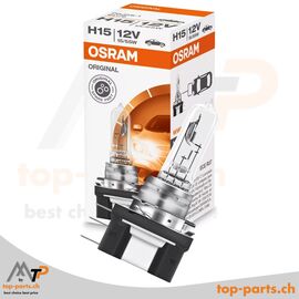 Osram H15 Original Halogenlampe 12V 55/15W PGJ23T-1 mit Verpackung, langlebige Beleuchtung für Fahrzeuge, 3200K warmweißes Licht