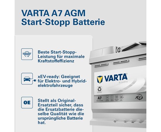 Varta AGM A7 70Ah, 760A, Schaltungsplan, 570901076,  Zum Sparpreis,  Best Deal,  Rabatt,  topparts,  top-parts.ch
