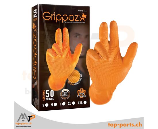 Grippaz Nitril Fischschuppen 240mm 6mil 50pcs/box Orange Size L