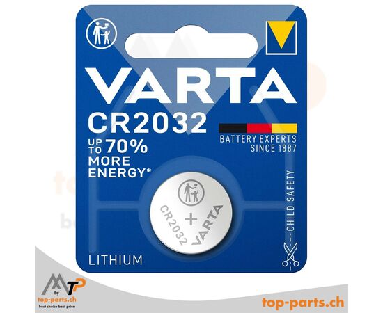 Varta CR2032 – langlebige Knopfzelle für Autoschlüssel, Fernbedienungen und viele weitere Anwendungen.