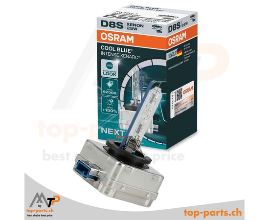 OSRAM XENARC® Cool Blue Intense D8S Xenon-Lampe – modernes, extra weißes Licht mit bis zu 6200K Farbtemperatur für stilvolle und leistungsstarke Fahrzeugbeleuchtung.