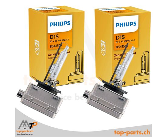 Zwei Philips D1S Standard Xenon 85415C1, 12/24V, 35W, in Originalverpackung, PK32d-2, ideal für Hauptscheinwerfer