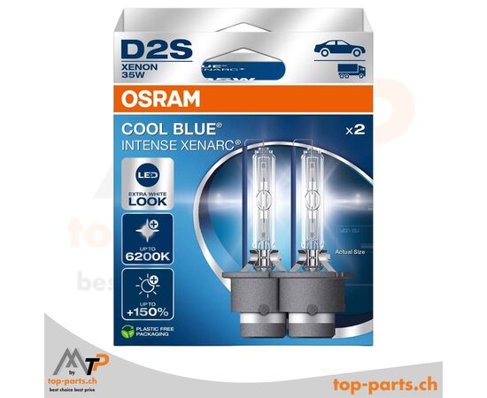 Zwei Osram XENARC® D2S Cool Blue Intense (NextGen) 66240CBN-2HB, 35W, P32d-2, in Verpackung