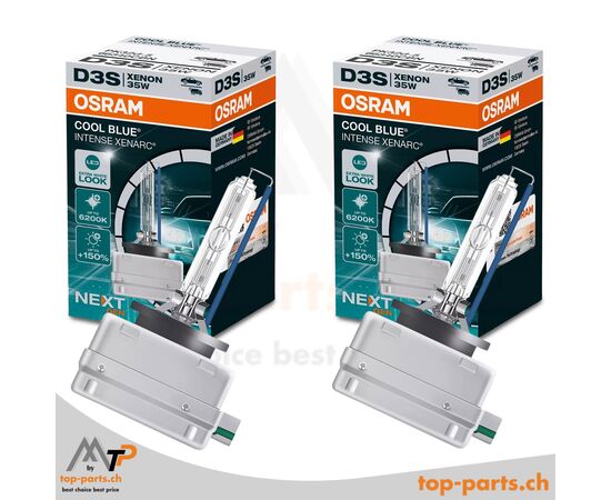 OSRAM XENARC D3S Cool Blue Intense NextGen Xenonlampen Doppelpack – 2 Stück, Artikelnummer 66340CBN, extra weißes Licht mit bis zu 6200 K