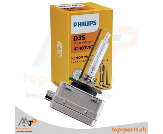 Philips D3S Vision Xenon Lampe 42403VIC1, 35W, 12/24V, PK32d-5 in 1er Faltschachtel.