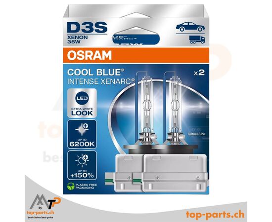 OSRAM XENARC D3S Cool Blue Intense NextGen Xenonlampen Doppelpack – 66340CBN-2HB, extra weißes Licht mit bis zu 6200 K