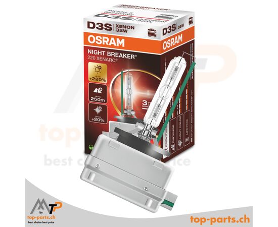 OSRAM XENARC D3S NIGHT BREAKER Laser Xenonlampe in Verpackung – 66340XN2, +220% Helligkeit und 250 m Lichtkegel