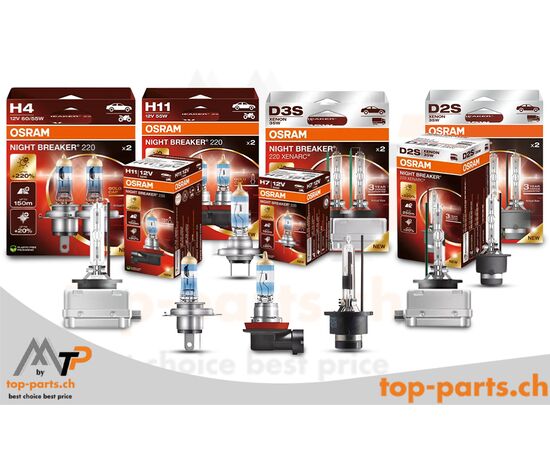 Osram NIGHT BREAKER Familie Top Qualität zum Sparpreis - Jetzt H1 64150NL kaufen bei Top-parts.ch