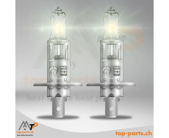 Zwei ausgepackte Osram H1 Original Halogenlampen 64150, 55W, 12V, P14,5s