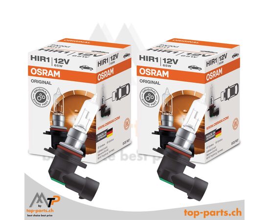 Zwei Osram HIR1 Original Halogenlampen 9011, 65W, 12V, PX20d, in Verpackung