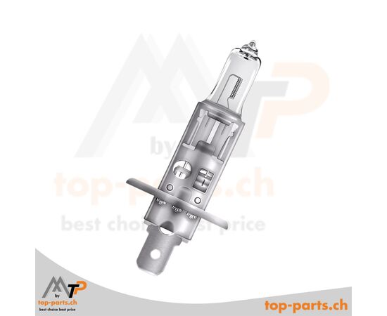 Eine ausgepackte Osram H1 Original Halogenlampen 64150, 55W, 12V, P14,5s
