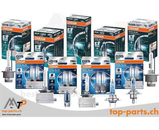 Osram Cool Blue Intense Familie mit LED Effekt -  Jetzt H1 64150CBN kaufen bei Top-Parts.ch