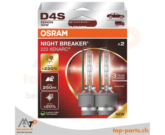 Zwei Osram XENARC® D4S NIGHT BREAKER® Laser Xenonlampen 66440XN2-2HB, 35W, 42V, P32d-5, 4300K, in Verpackung