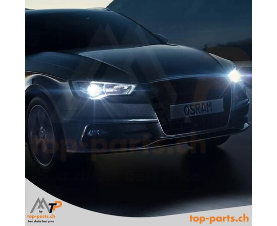 Auto mit Osram H4 Cool Blue Intense NextGen Halogenlampen, 12V 60/55W, beide Scheinwerfer leuchtend, LED-ähnliches Licht, 5000K