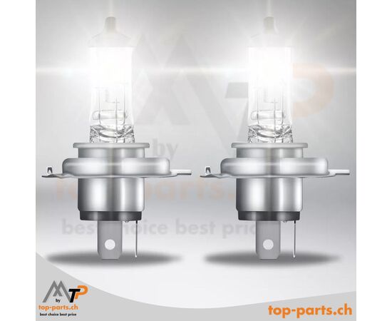 Osram H4 Super Bright Premium Off Road 100/90W eingeschaltet, ohne Verpackung, Halogenlampen, 12V, P43t, 4800K