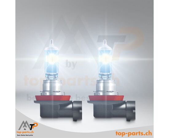 Eingeschaltete Osram H11 NIGHT BREAKER 220 +220% Halogenlampen, ohne Verpackung, 12V 55W, PGJ19-2 Sockel, 3700K weißes Licht