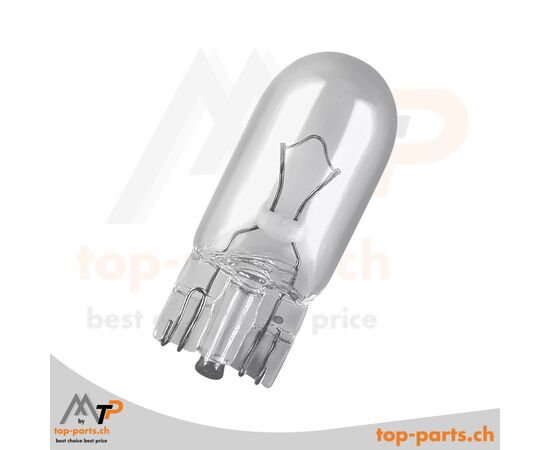 Osram W5W Ultra Life Glassockellampe 12V 5W ohne Verpackung, W2,1x9,5d Sockel, langlebige und zuverlässige Beleuchtung