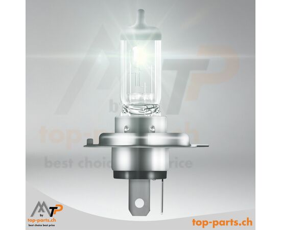Osram H4 TRUCKSTAR PRO NEXT GEN eingeschaltet, ohne Verpackung, Halogenlampen, 24V 75/70W, P43t, +120% Helligkeit