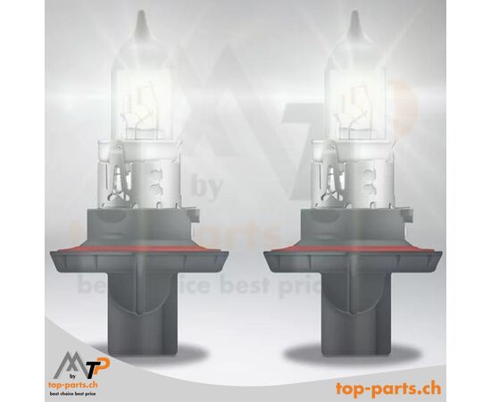 Eingeschaltete Osram H13 Original Halogenlampen 12V 65/55W P26.4t ohne Verpackung, helles und zuverlässiges 3200K warmweißes Licht für Fahrzeuge