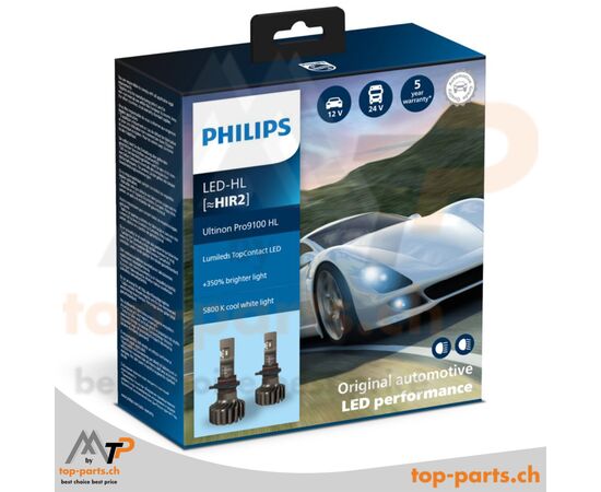 Philips HIR2 LED Ultinon Pro9100 HL 2er Box, 5800K, PX22D Scheinwerferlampen