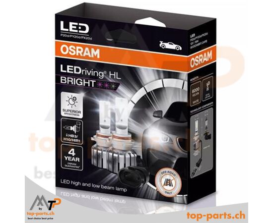 Zwei Osram HIR1/HB3/H10 LEDriving HL BRIGHT 9005DWBRT-2HFB, 19W, 6000K, in Verpackung