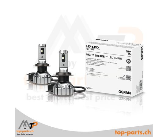Osram Night Breaker H7 LED SMART +330% LED-Lampen 12V 16W im Doppelpack mit Verpackung, PX26d Sockel