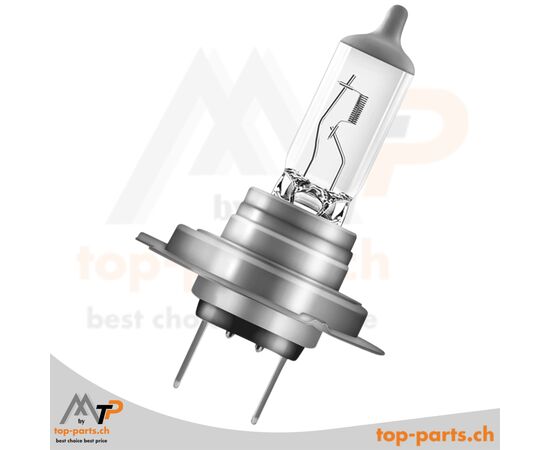 Eingeschaltete Osram H18 Original Halogenlampen 12V 65W PY26d-1 ohne Verpackung, helles und zuverlässiges 3200K warmweißes Licht für Fahrzeuge