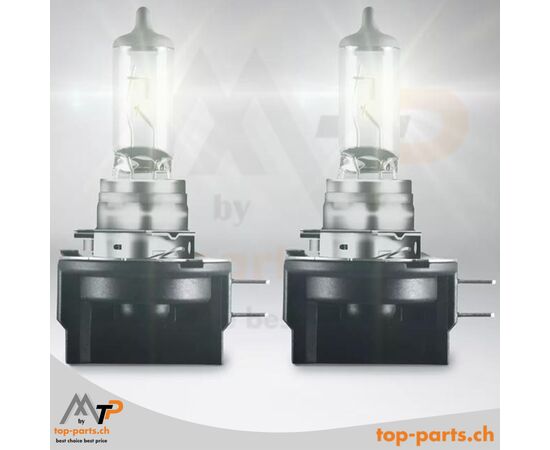 Eingeschaltete Osram H11B Original Halogenlampen 12V 55W PGJY19-2 ohne Verpackung, helles und langlebiges 3200K warmweißes Licht