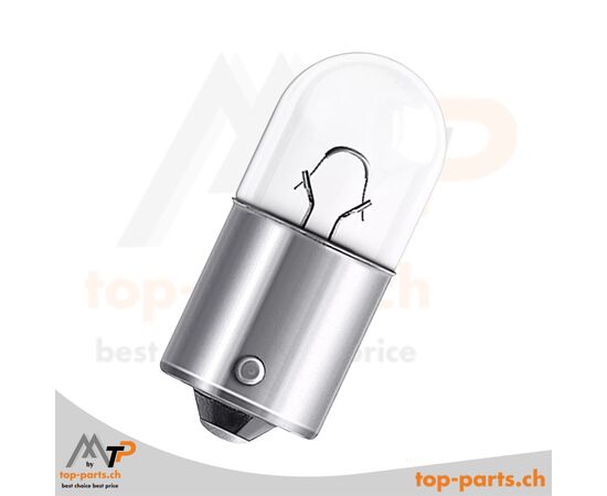Eingeschaltete Osram R10W Original Kugellampe 12V 10W BA15s ohne Verpackung, ideal für Signalleuchten und Innenbeleuchtung