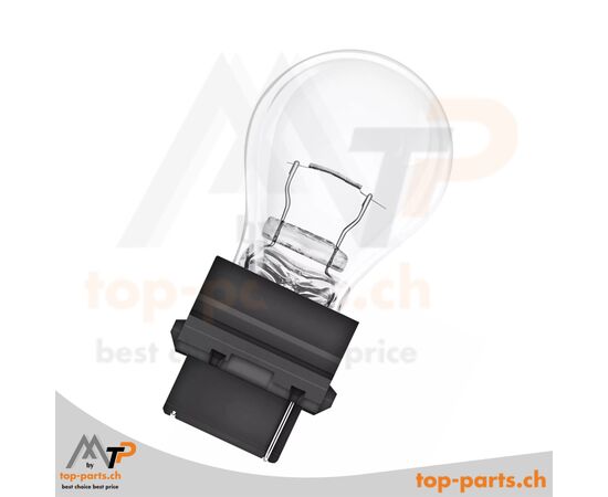 Eingeschaltete Osram P27W Original Kugellampe 12V 27W W2.5x16d ohne Verpackung, zuverlässiges Licht für Blinkleuchten und Rückleuchten