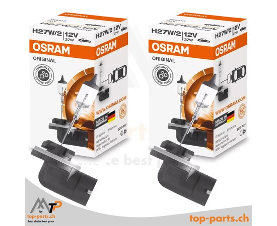 Osram H27W/2 Original Halogenlampen 12V 27W PGJ13 im Doppelpack mit Verpackung, zuverlässige und leistungsstarke Fahrzeugbeleuchtung